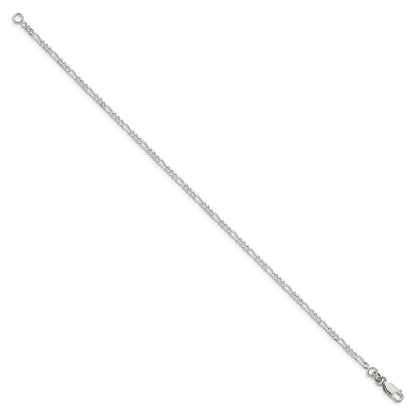 7 Inch Sterling Silver 2.25mm Figaro Chain Bracelet