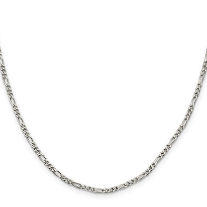 14 Inch Sterling Silver 2.5mm Figaro Chain