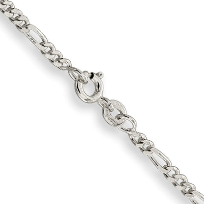 14 Inch Sterling Silver 2.5mm Figaro Chain