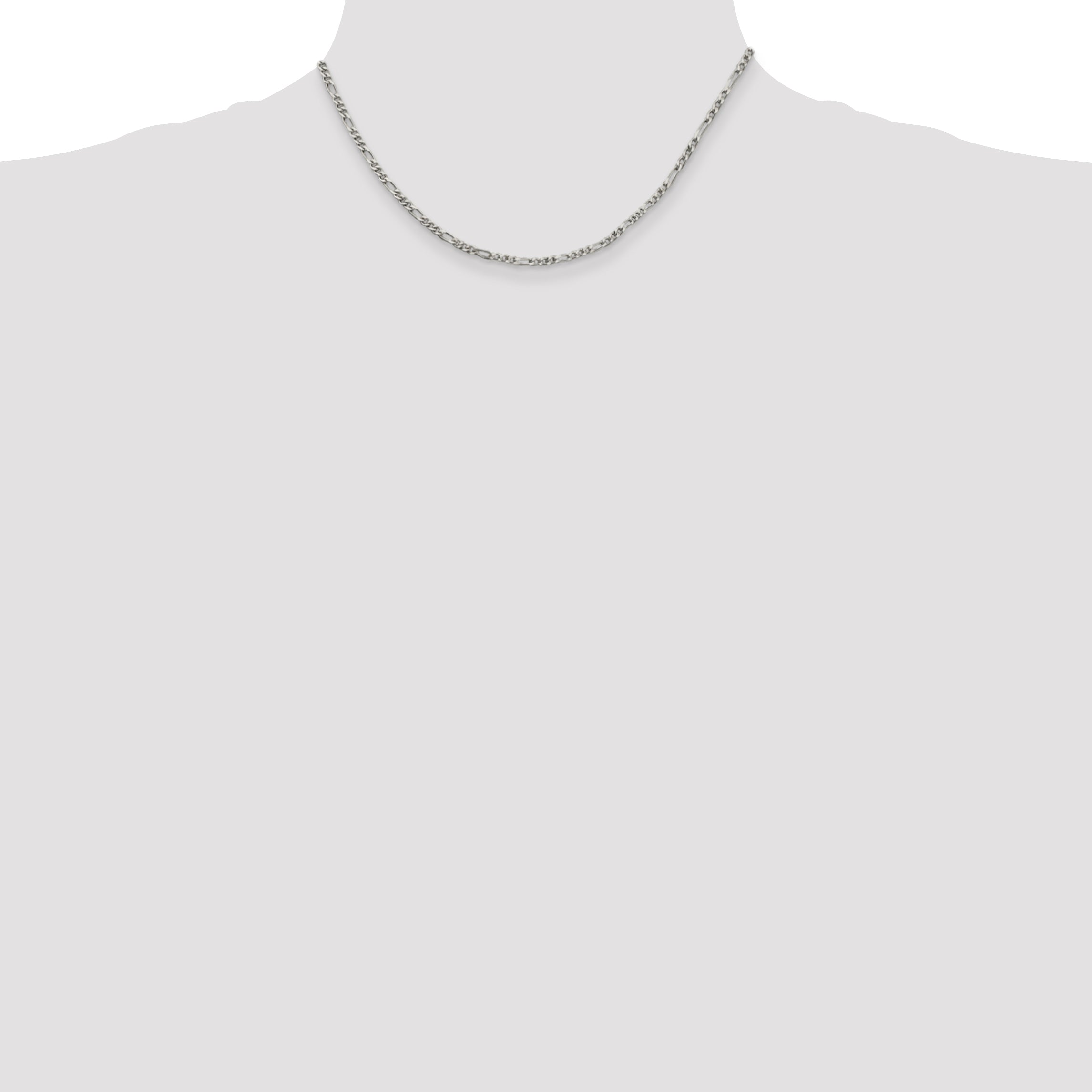 16 Inch Sterling Silver 2.5mm Figaro Chain