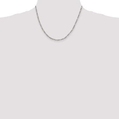 18 Inch Sterling Silver 2.5mm Figaro Chain