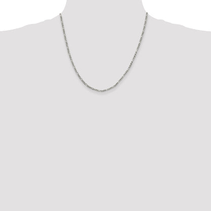 20 Inch Sterling Silver 2.5mm Figaro Chain