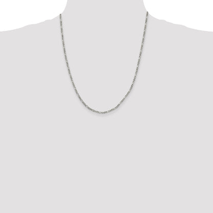 22 Inch Sterling Silver 2.5mm Figaro Chain