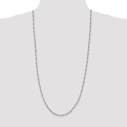30 Inch Sterling Silver 2.5mm Figaro Chain
