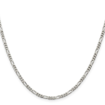 Sterling Silver 2.85mm Figaro Chain Necklace