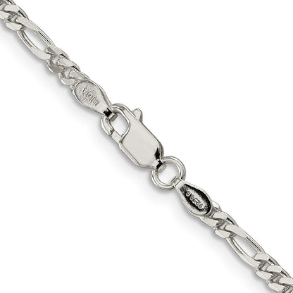 Sterling Silver 2.85mm Figaro Chain Necklace