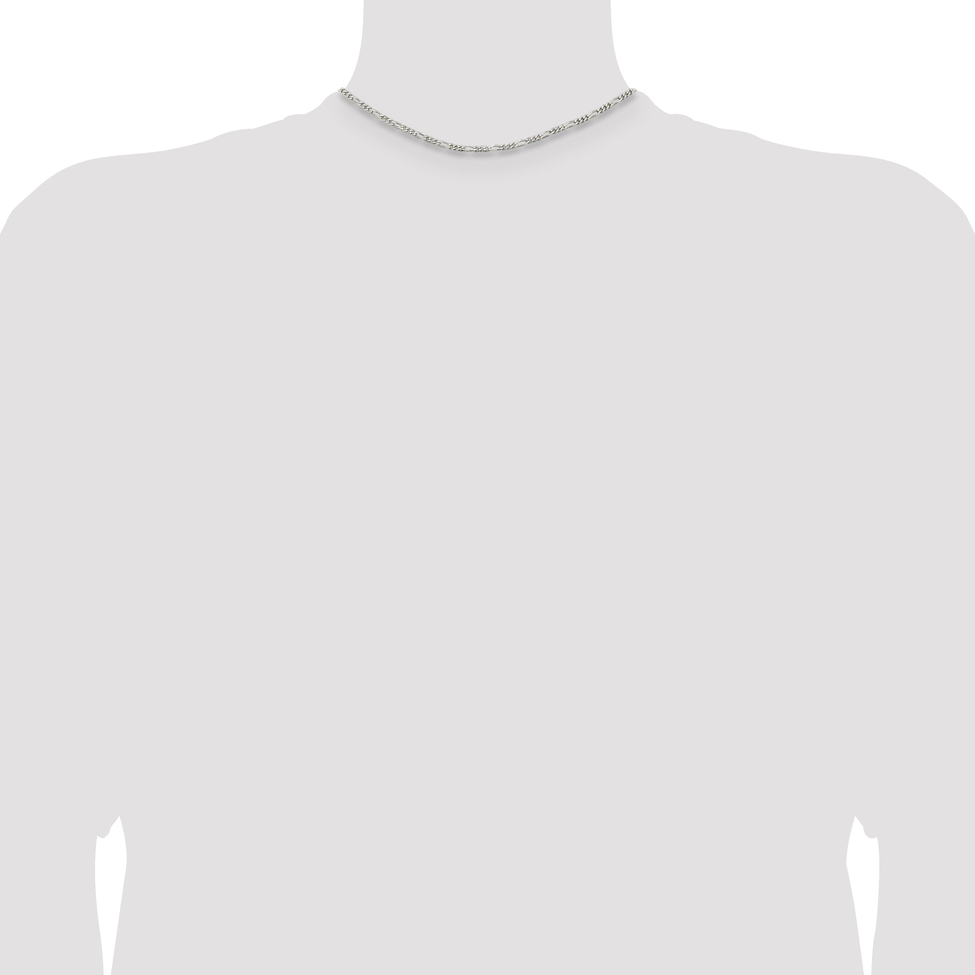 14 Inch Sterling Silver 2.85mm Figaro Chain