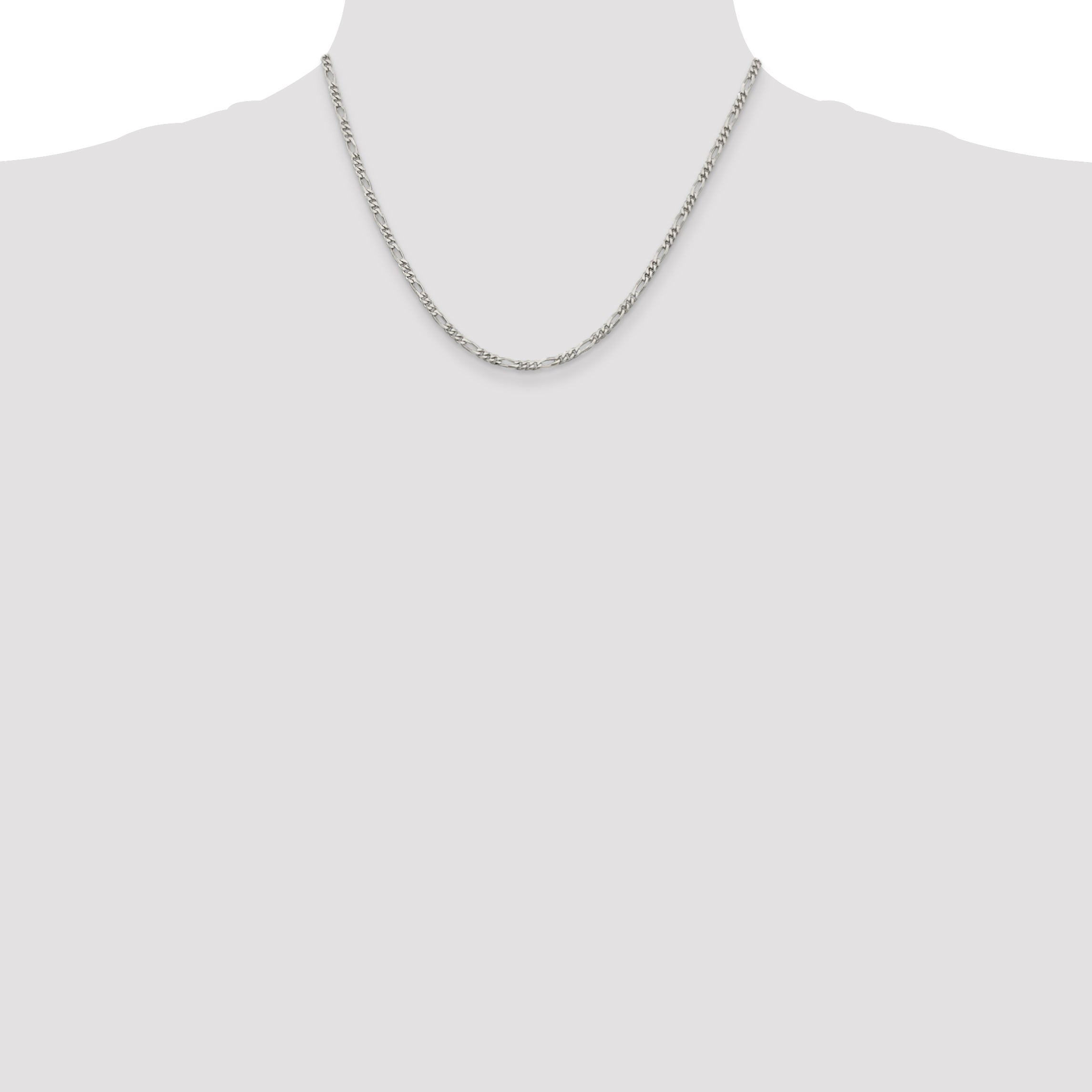 18 Inch Sterling Silver 2.85mm Figaro Chain