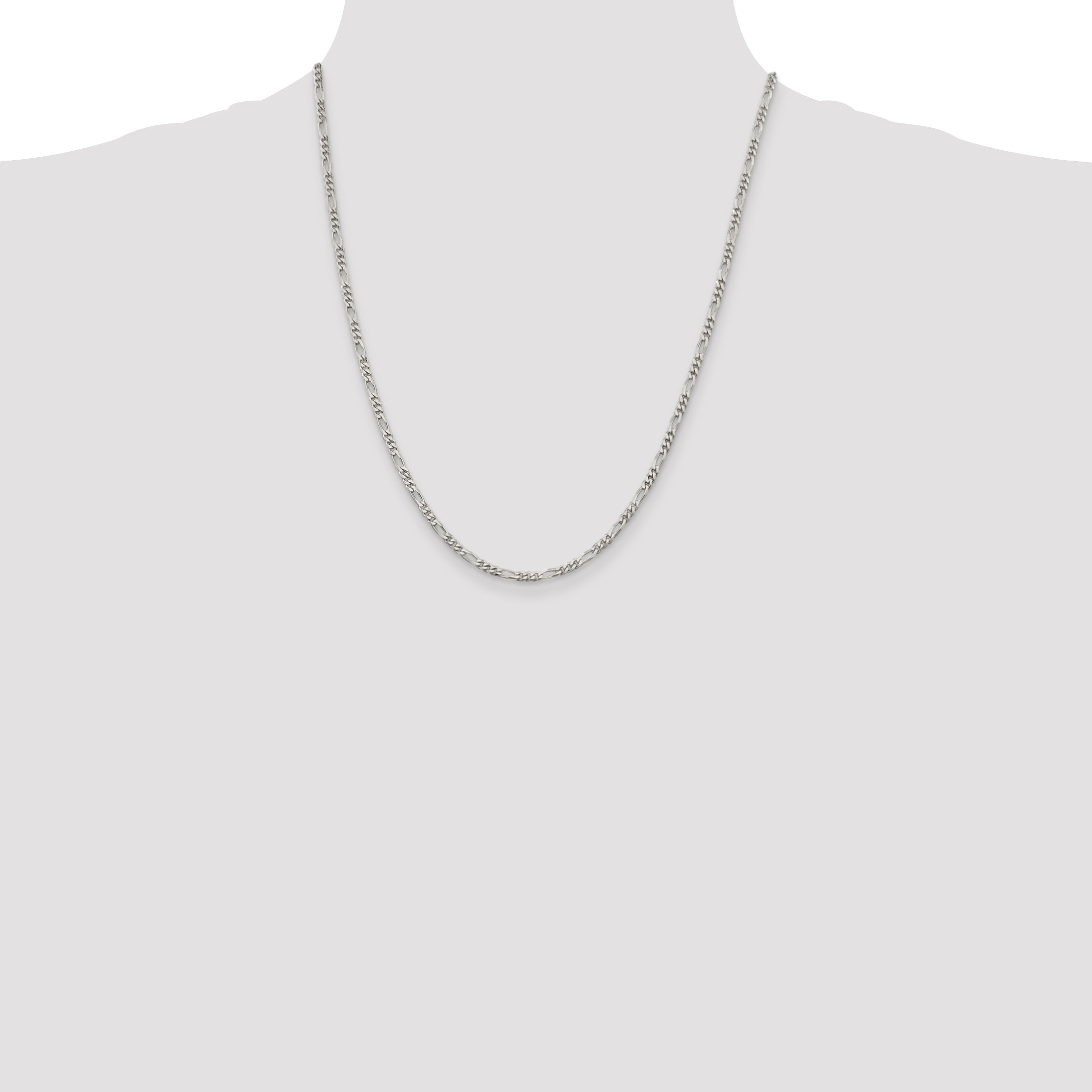 22 Inch Sterling Silver 2.85mm Figaro Chain