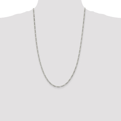 26 Inch Sterling Silver 2.85mm Figaro Chain