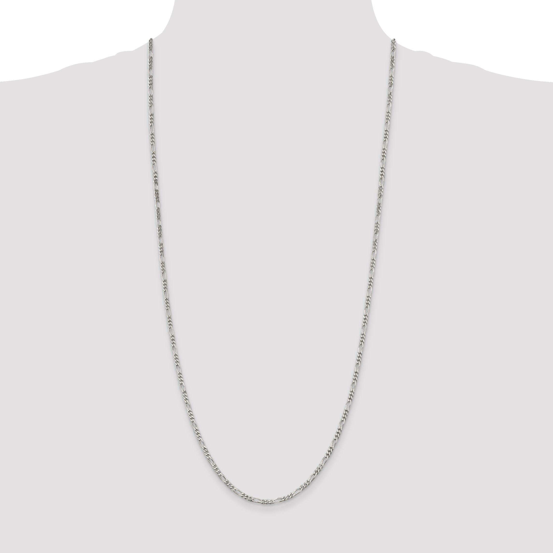 30 Inch Sterling Silver 2.85mm Figaro Chain