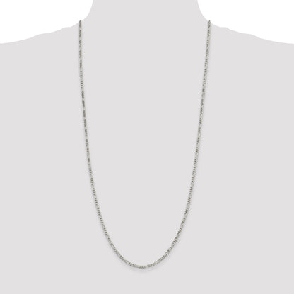 30 Inch Sterling Silver 2.85mm Figaro Chain