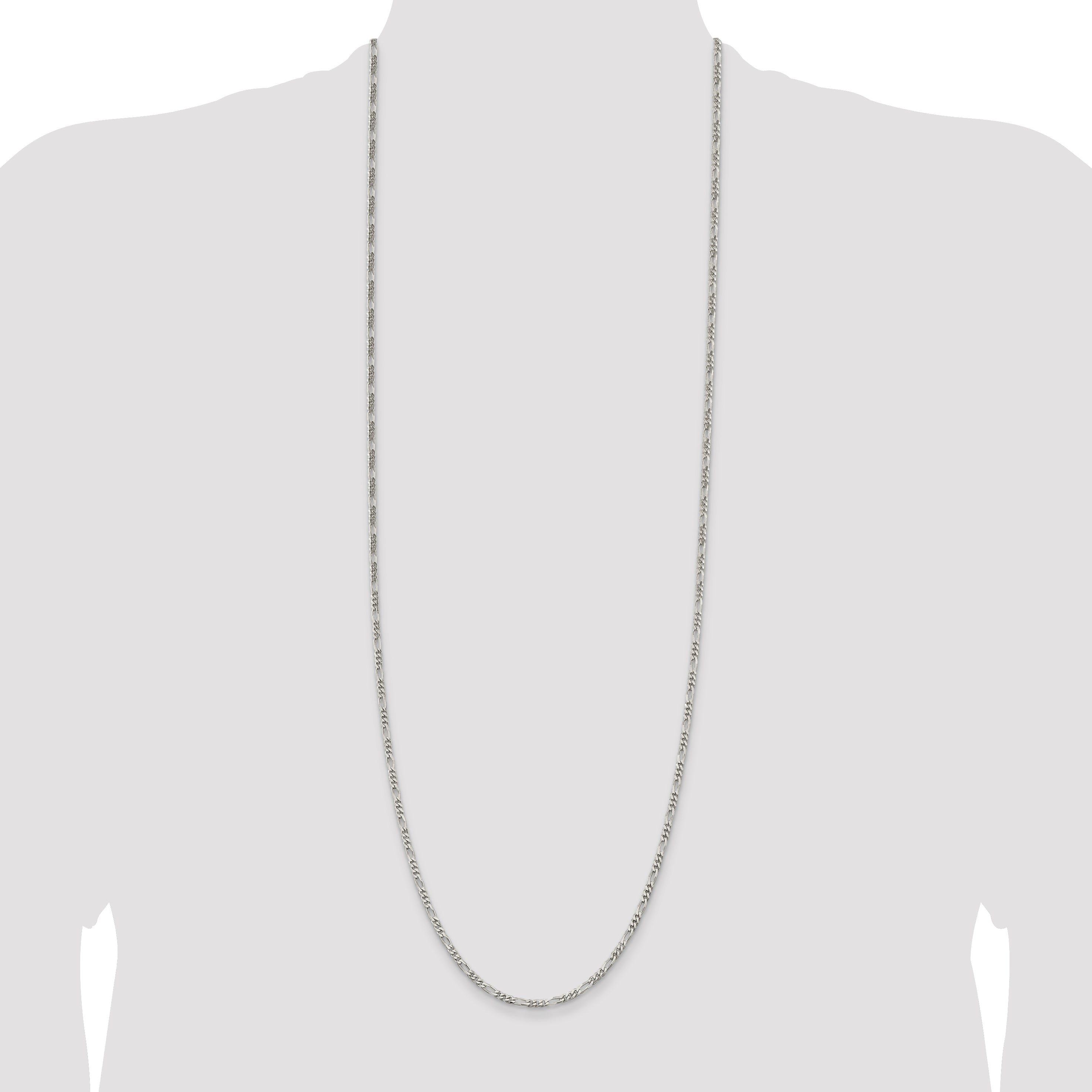 36 Inch Sterling Silver 2.85mm Figaro Chain