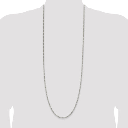 36 Inch Sterling Silver 2.85mm Figaro Chain