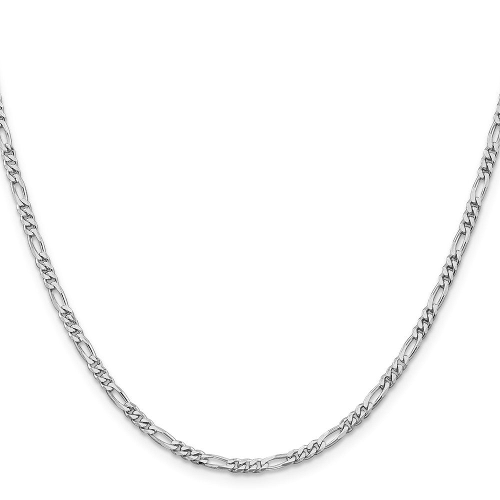 Sterling Silver Rhodium-plated 2.85mm Figaro Chain Necklace