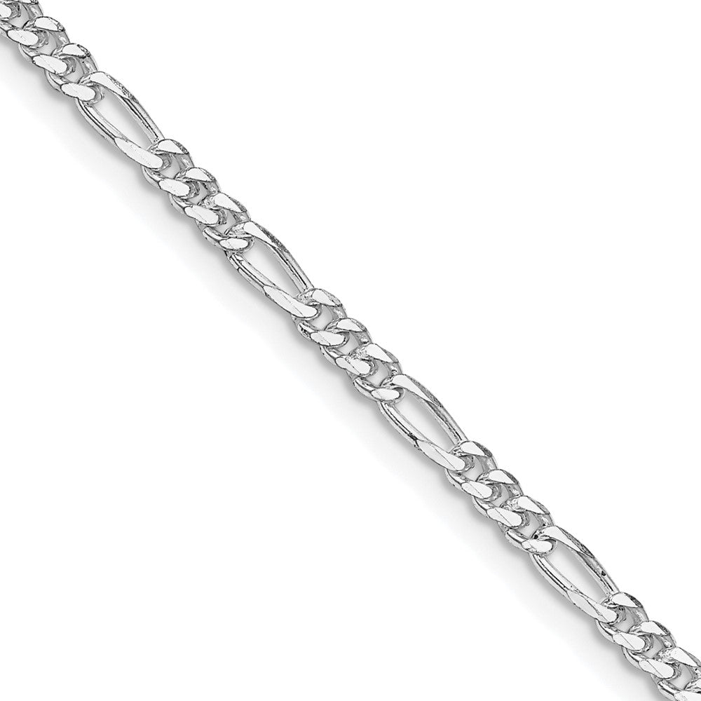 Sterling Silver Rhodium-plated 2.85mm Figaro Chain Necklace