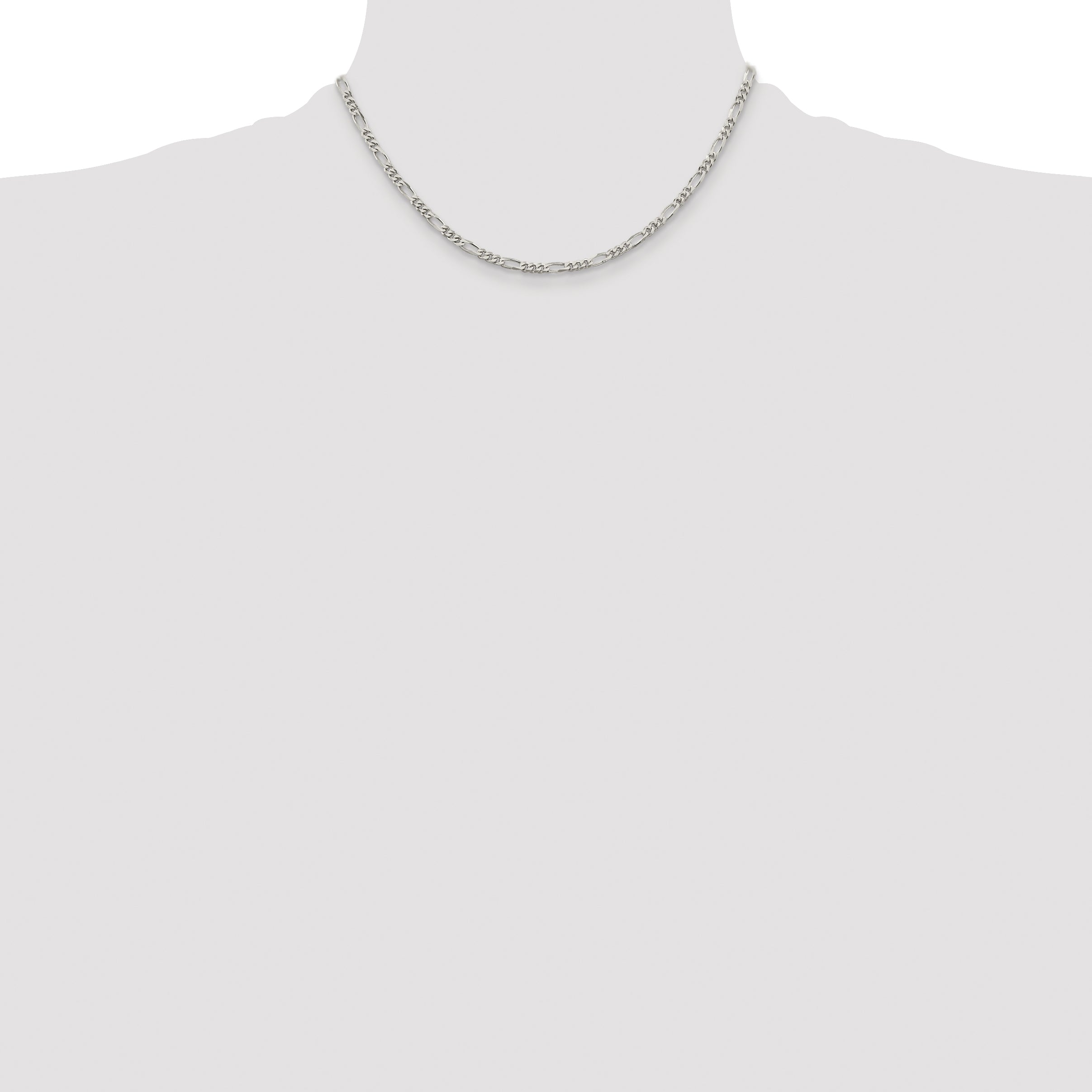 16 Inch Sterling Silver 3.5mm Figaro Chain