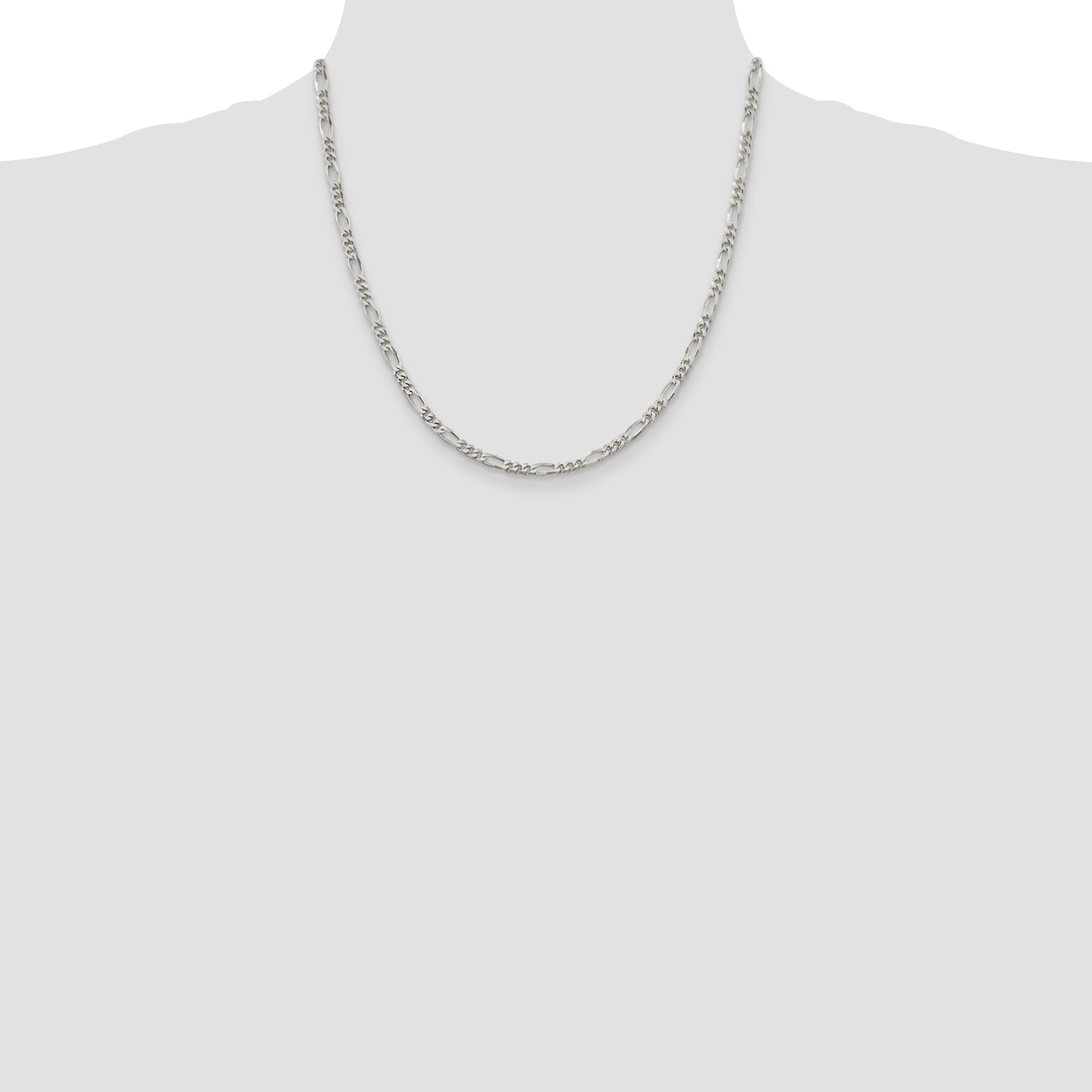20 Inch Sterling Silver 3.5mm Figaro Chain