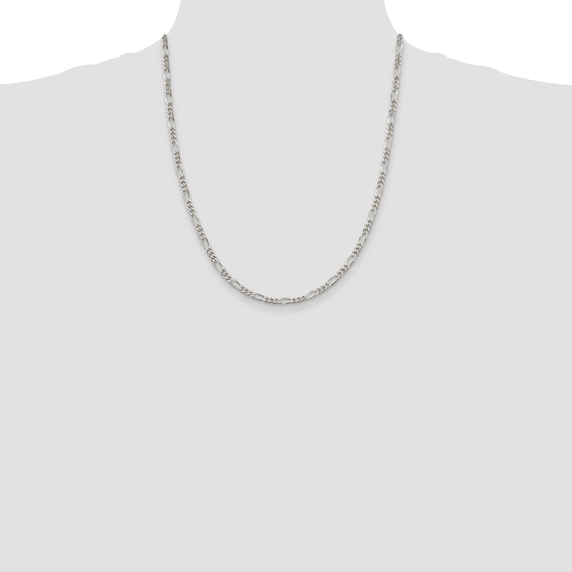 22 Inch Sterling Silver 3.5mm Figaro Chain