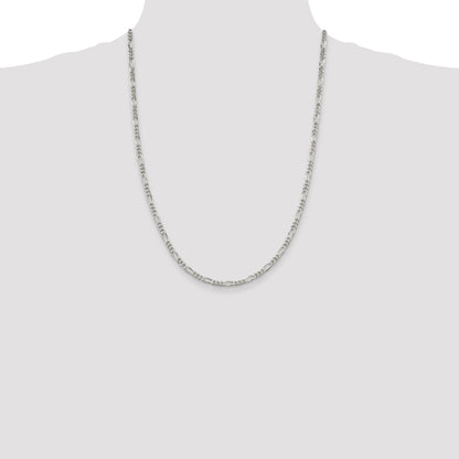 24 Inch Sterling Silver 3.5mm Figaro Chain