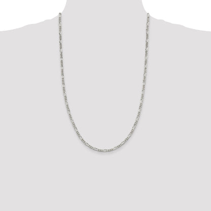 26 Inch Sterling Silver 3.5mm Figaro Chain