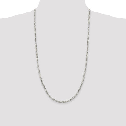 28 Inch Sterling Silver 3.5mm Figaro Chain