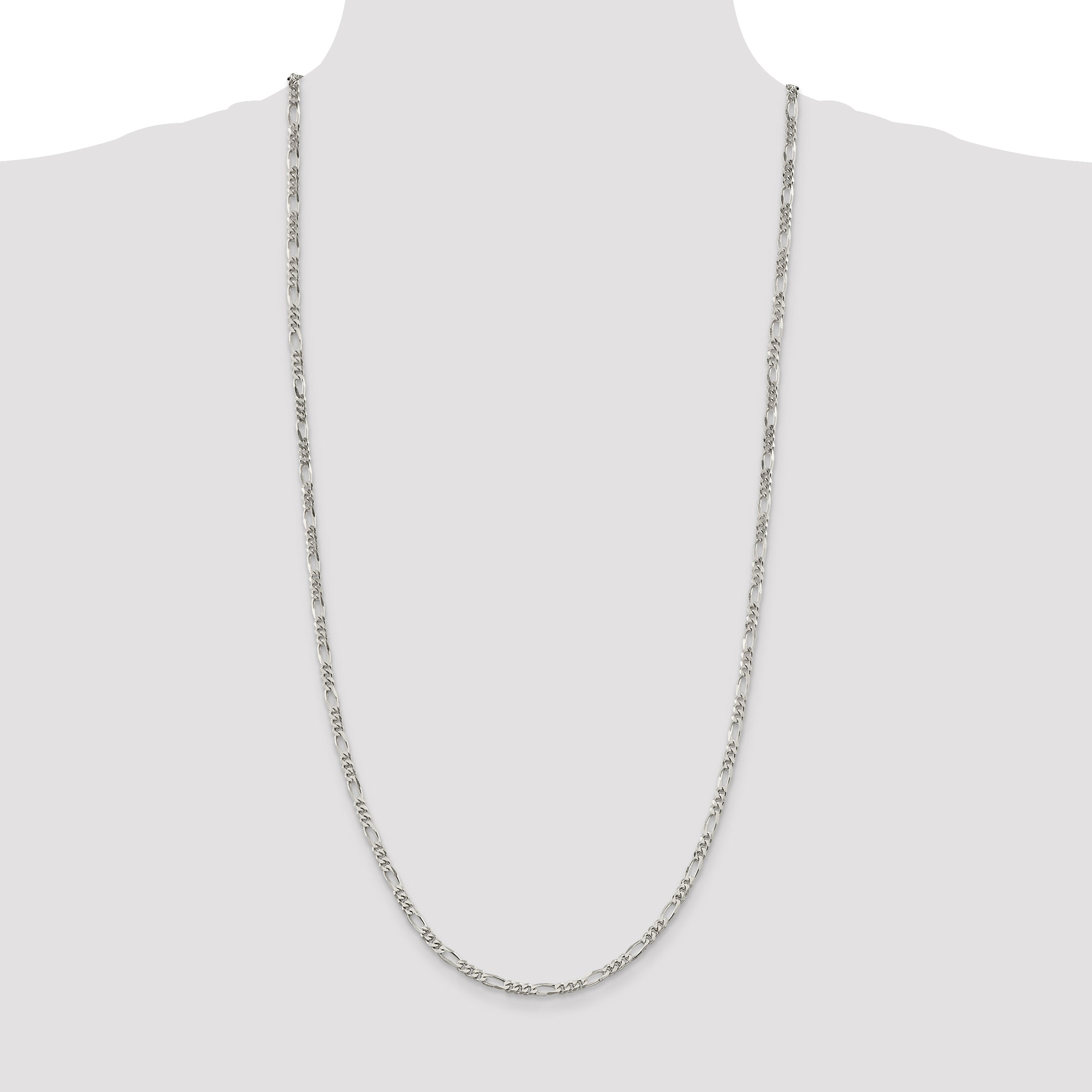 30 Inch Sterling Silver 3.5mm Figaro Chain