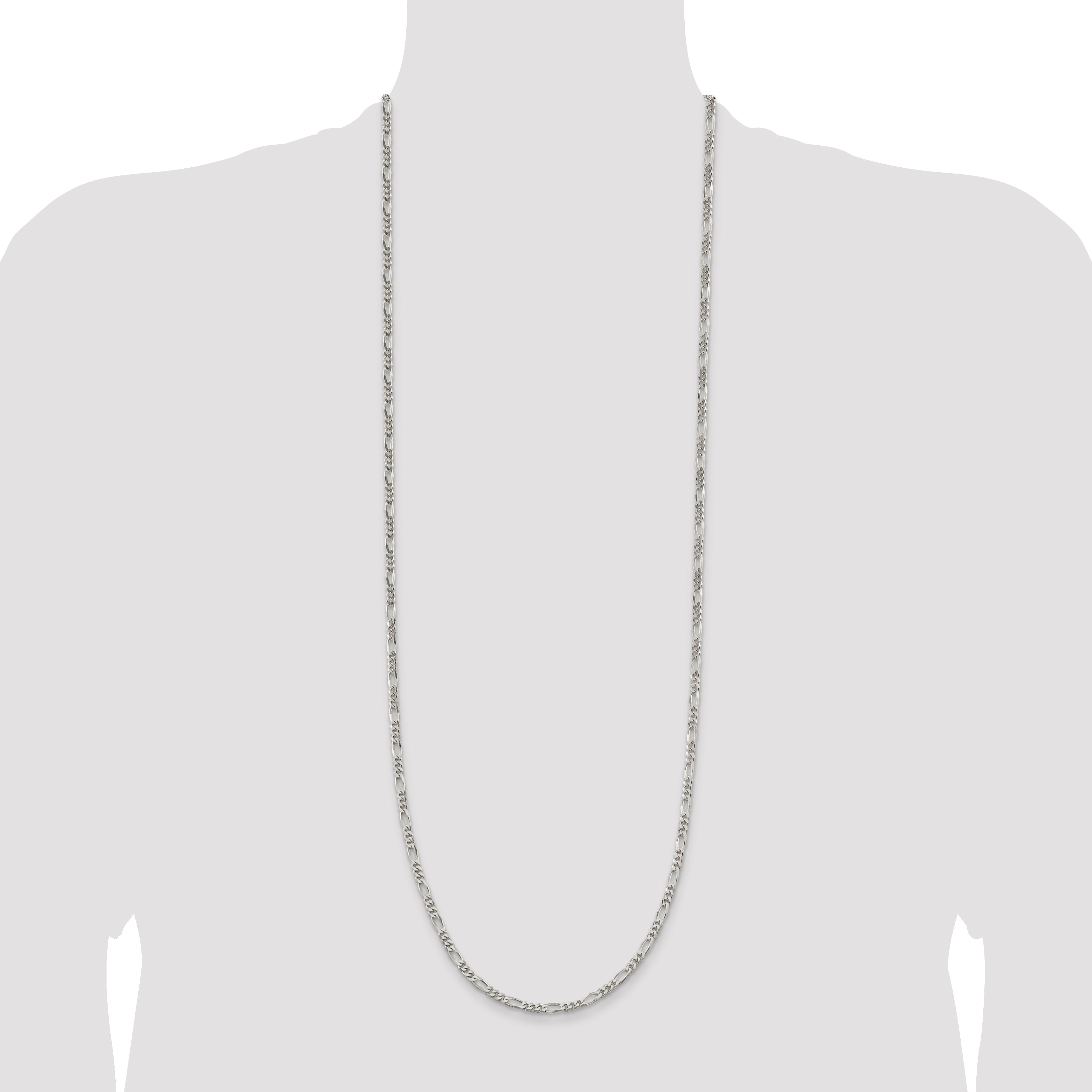 36 Inch Sterling Silver 3.5mm Figaro Chain