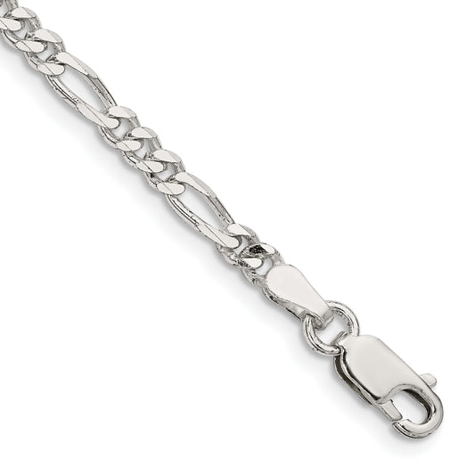 9 Inch Sterling Silver 3.5mm Figaro Chain