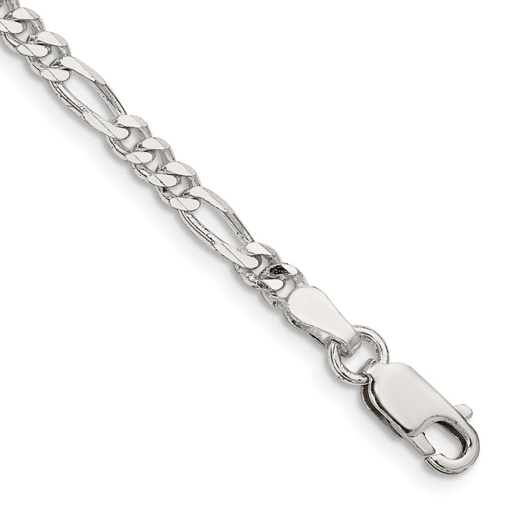 8 Inch Sterling Silver 3.5mm Figaro Chain Bracelet