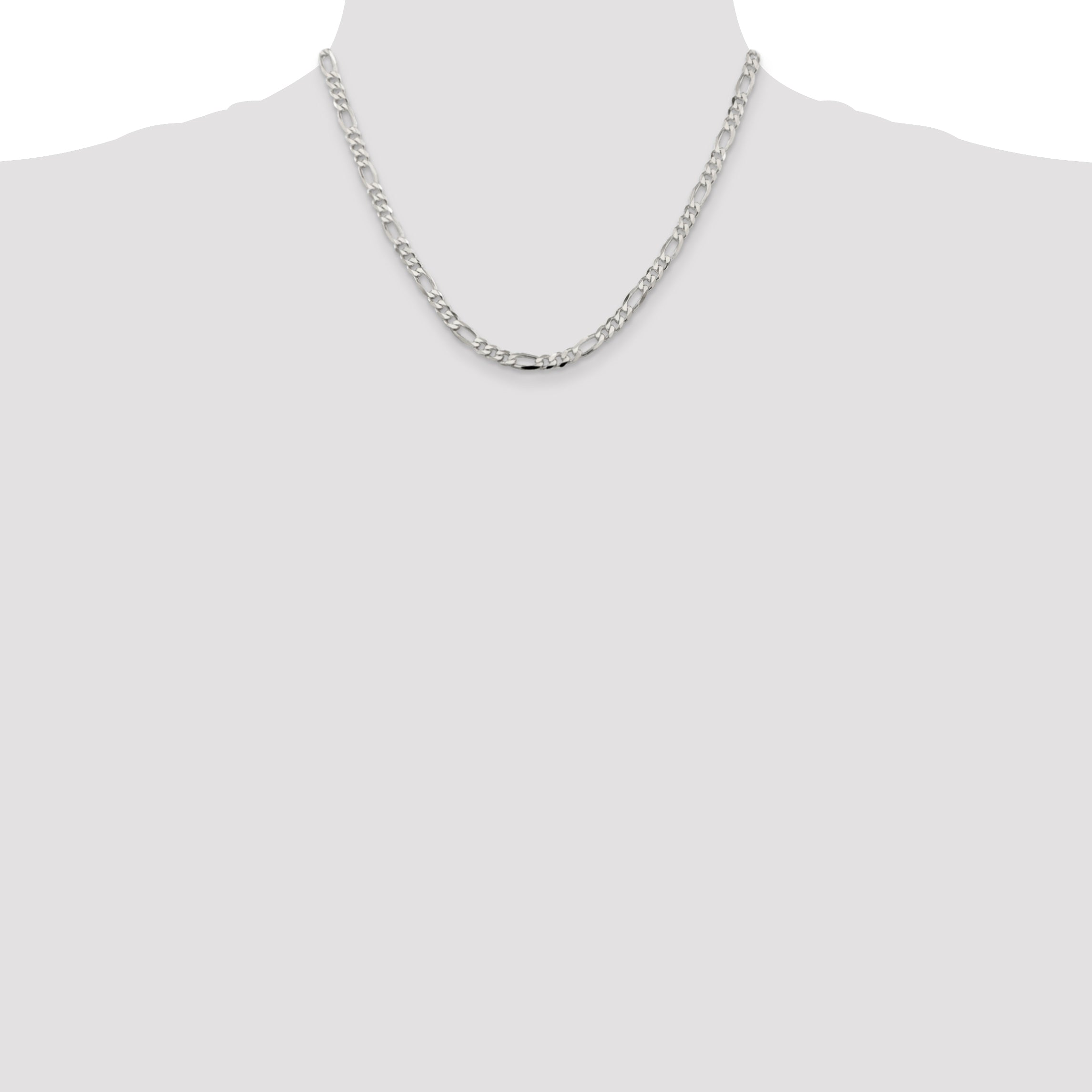 18 Inch Sterling Silver 4.5mm Figaro Chain