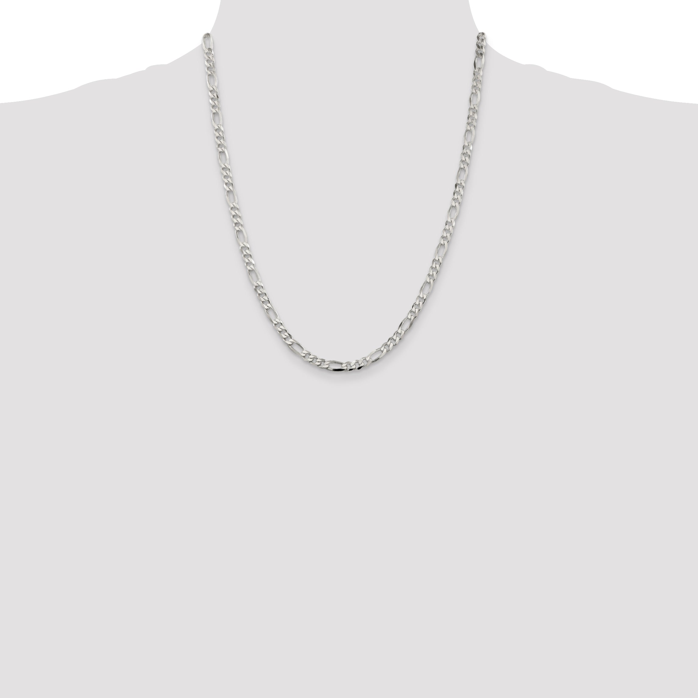 22 Inch Sterling Silver 4.5mm Figaro Chain