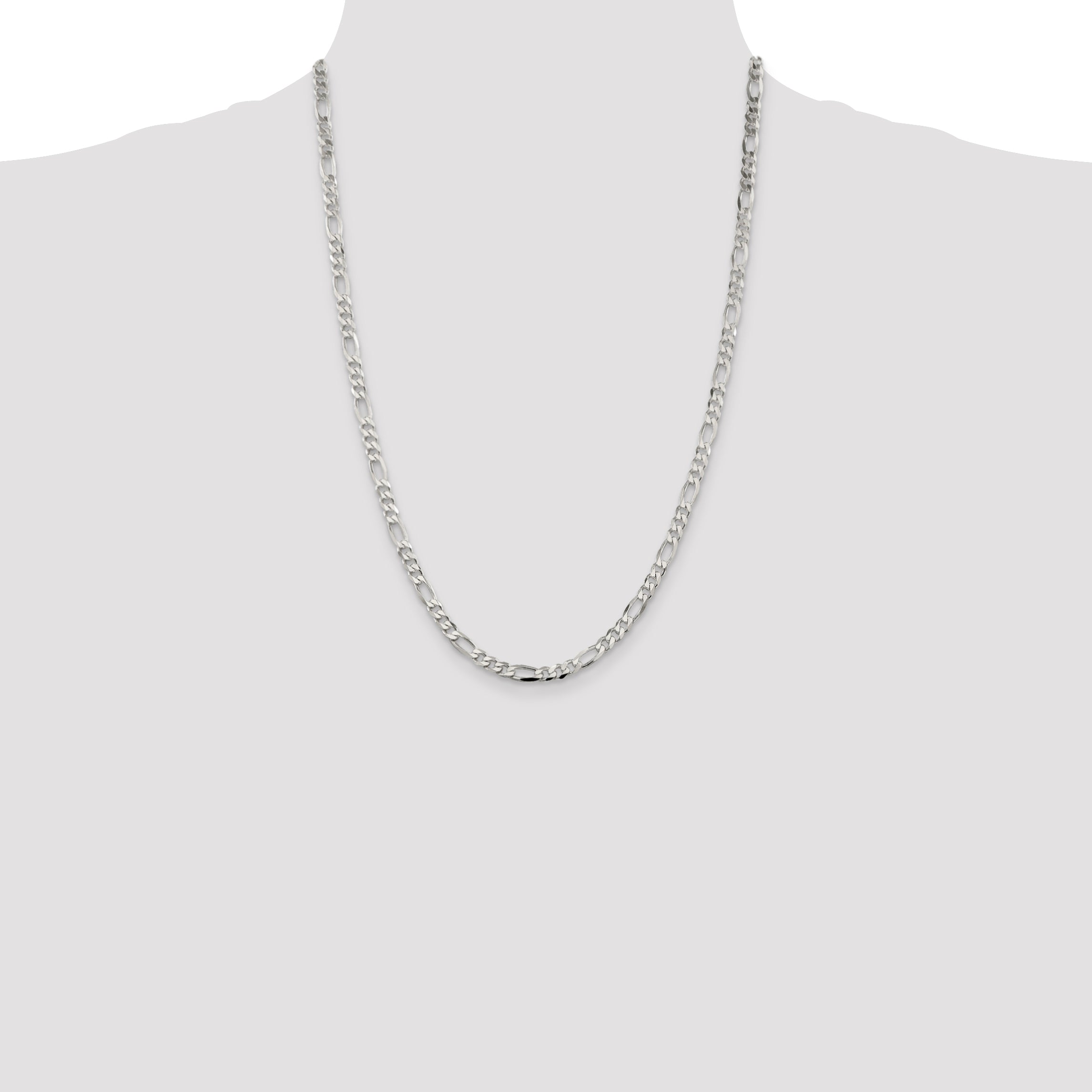 24 Inch Sterling Silver 4.5mm Figaro Chain