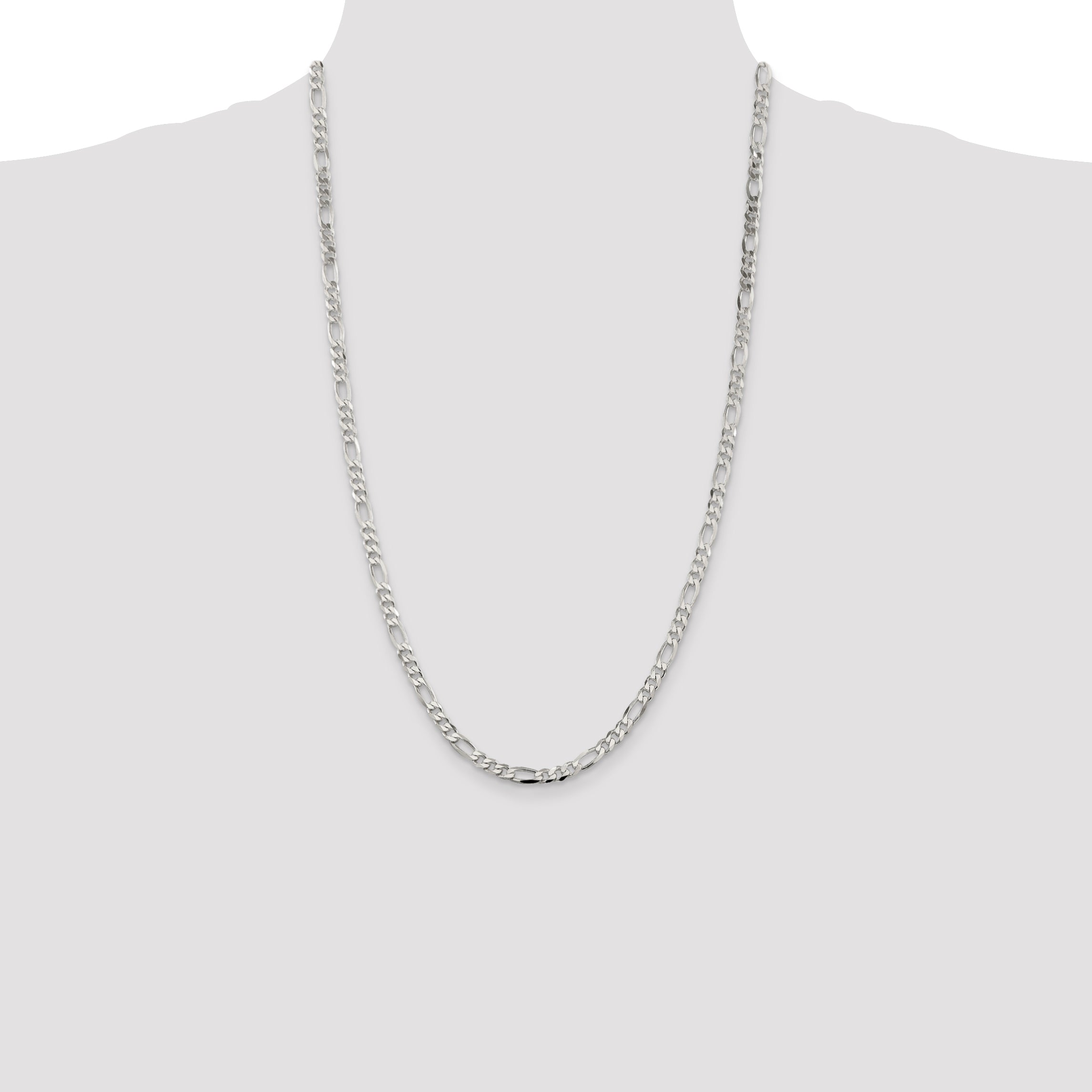 26 Inch Sterling Silver 4.5mm Figaro Chain