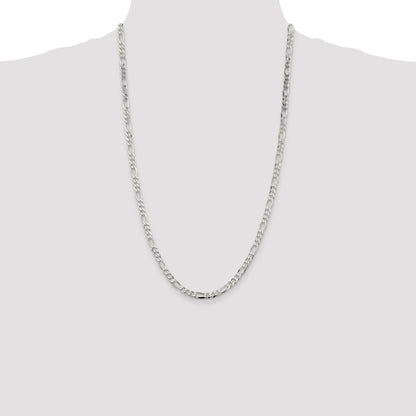 26 Inch Sterling Silver 4.5mm Figaro Chain