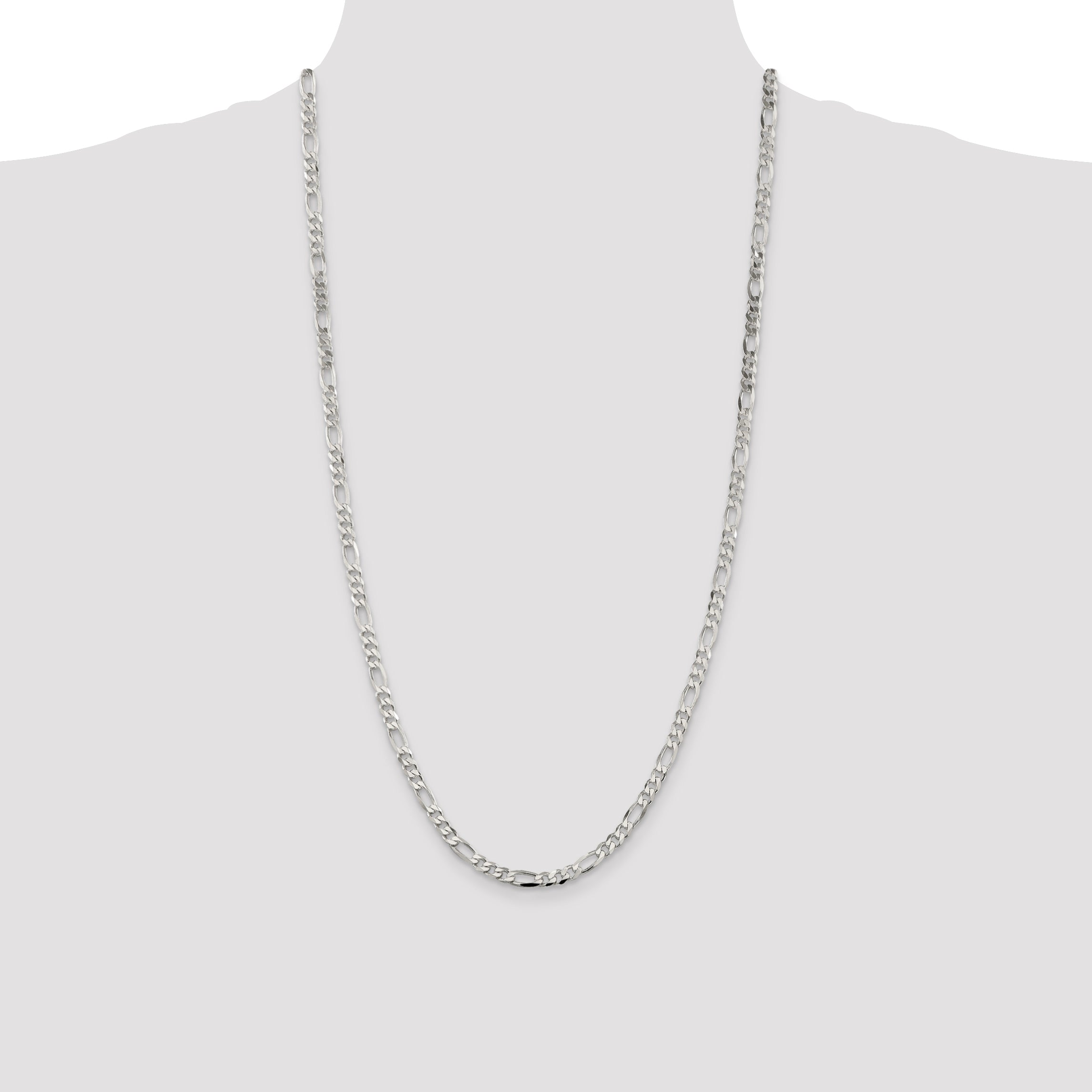 28 Inch Sterling Silver 4.5mm Figaro Chain