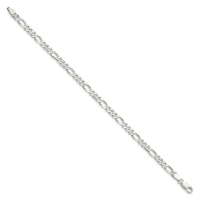 9 Inch Sterling Silver 4.5mm Figaro Chain Bracelet