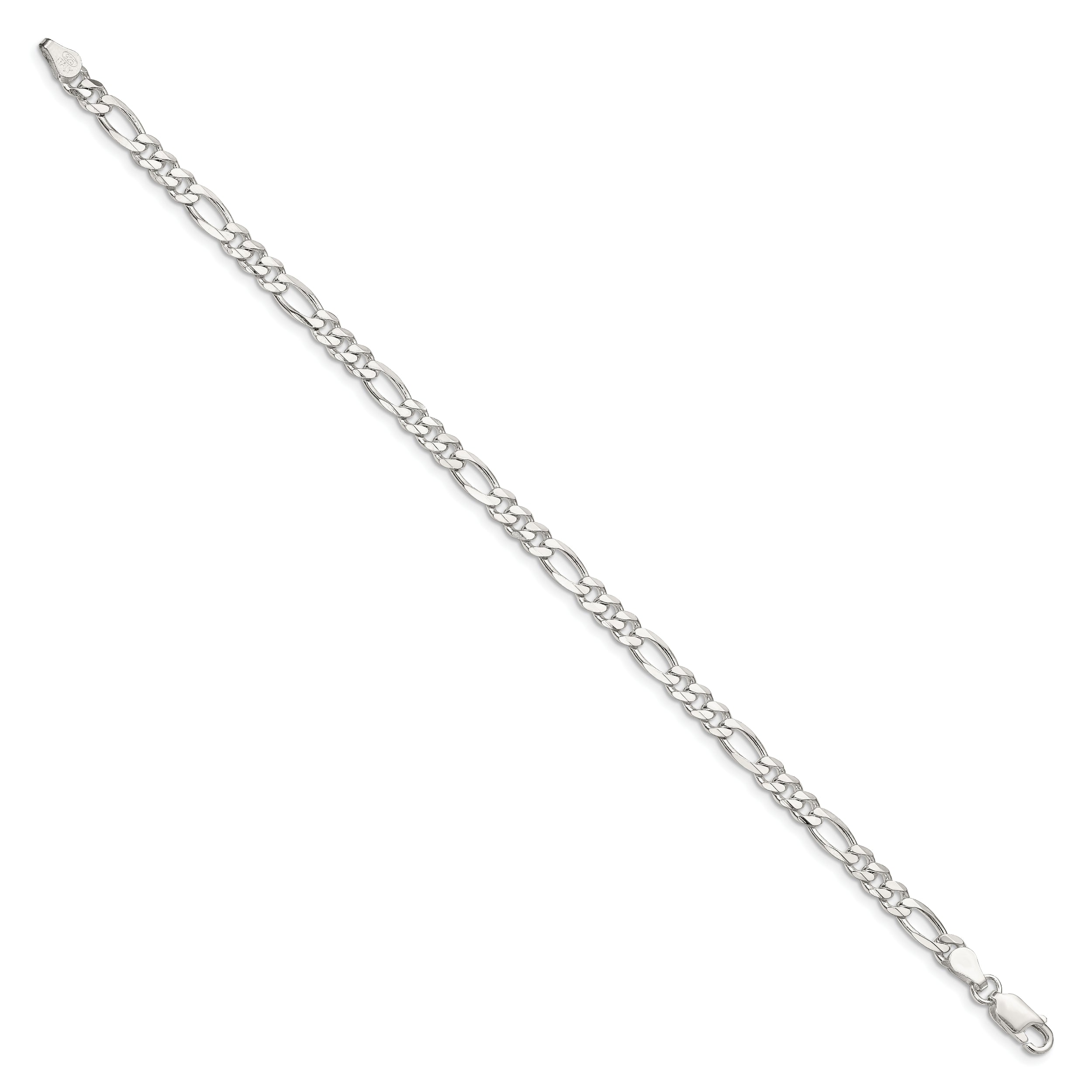 8 Inch Sterling Silver 4.5mm Figaro Chain