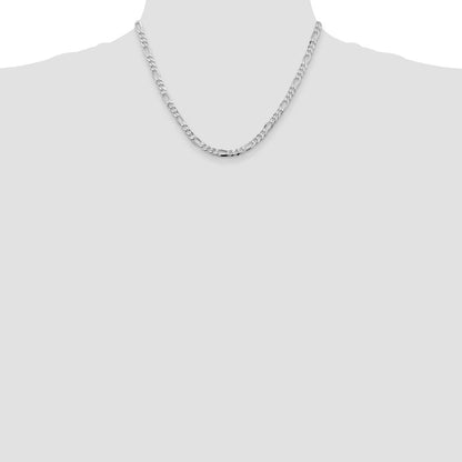 Sterling Silver Rhodium-Plated 4.5mm Figaro Chain Necklace