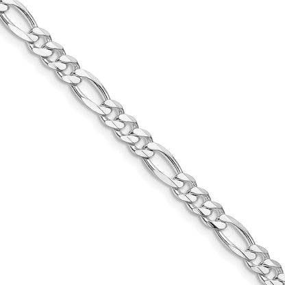Sterling Silver Rhodium-Plated 4.5mm Figaro Chain Necklace