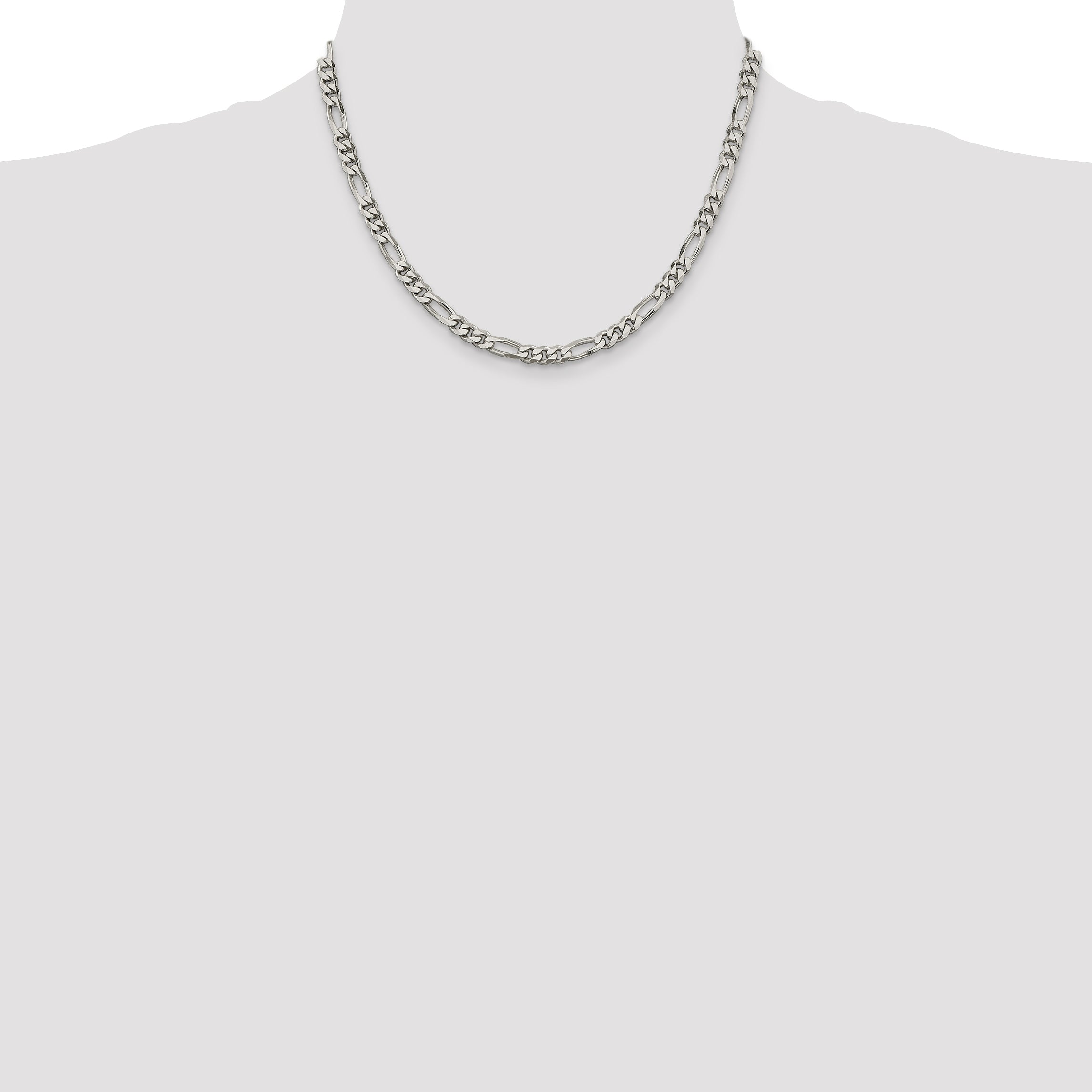 18 Inch Sterling Silver 5.5mm Figaro Chain