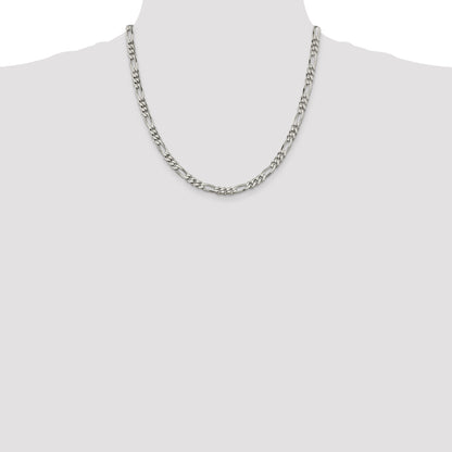20 Inch Sterling Silver 5.5mm Figaro Chain