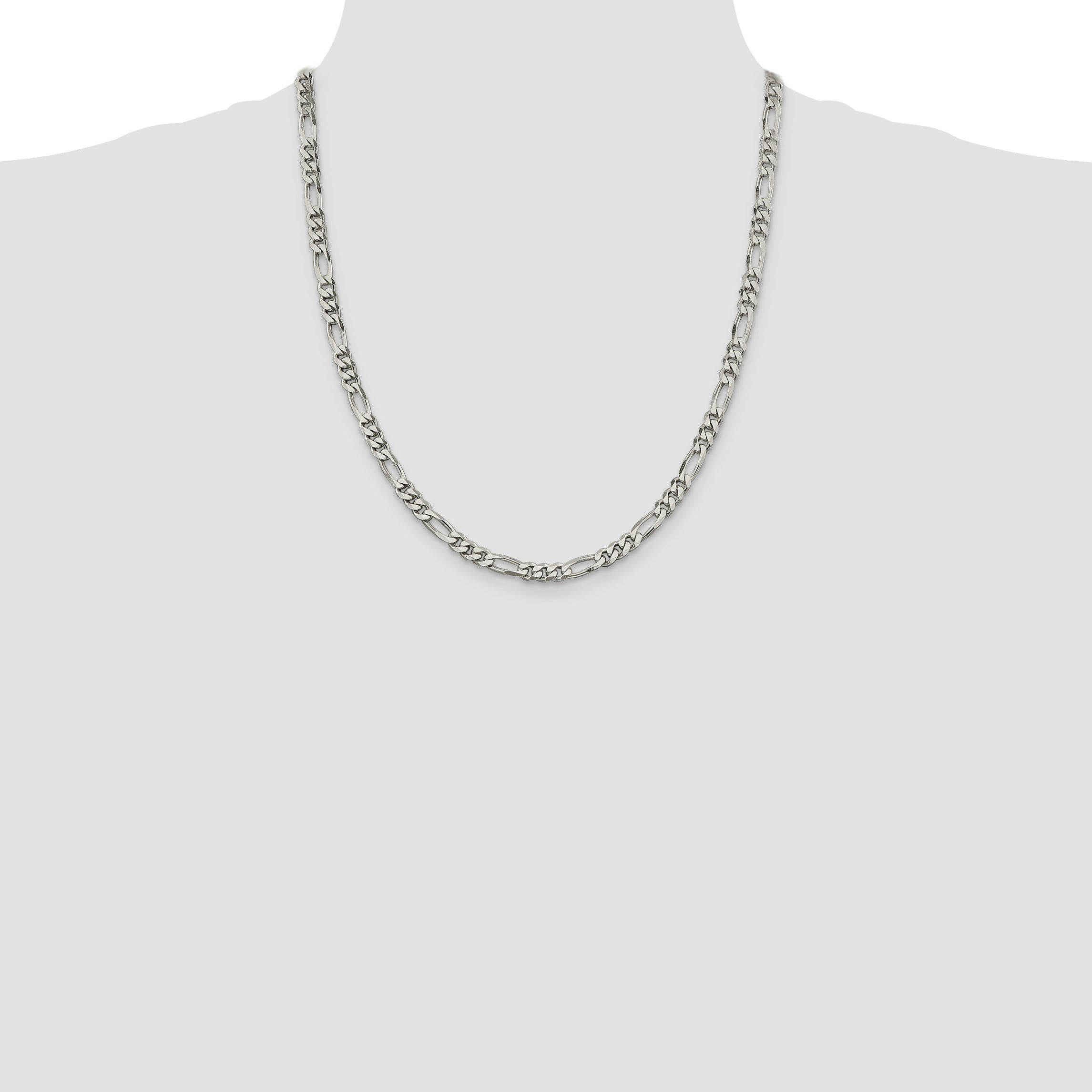 22 Inch Sterling Silver 5.5mm Figaro Chain