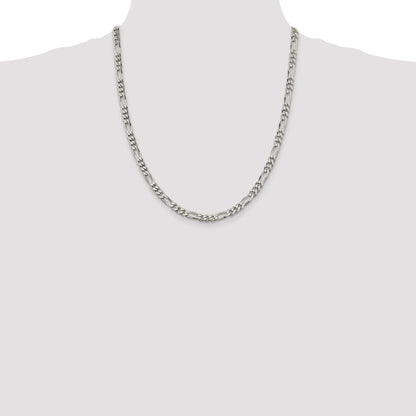 22 Inch Sterling Silver 5.5mm Figaro Chain