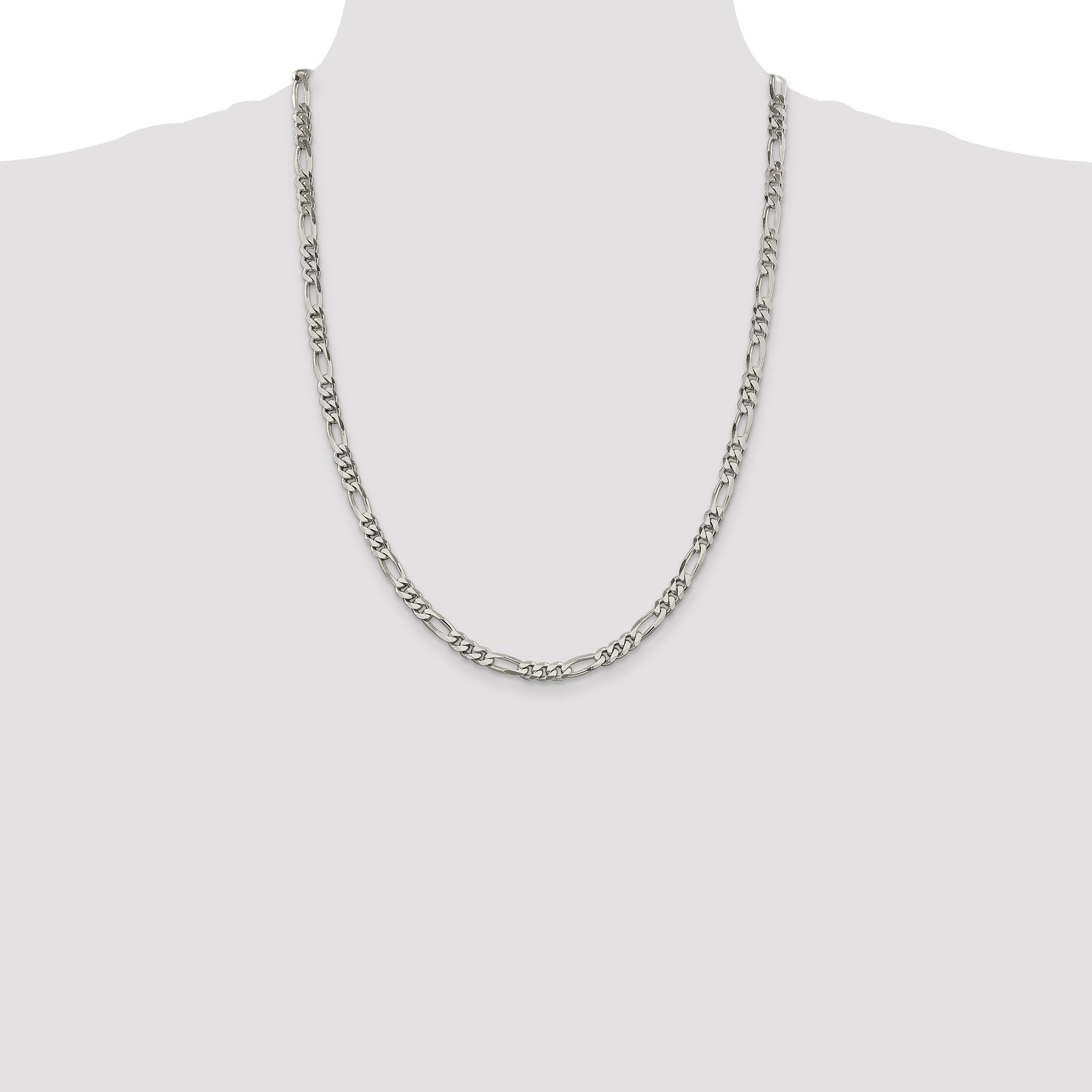 24 Inch Sterling Silver 5.5mm Figaro Chain