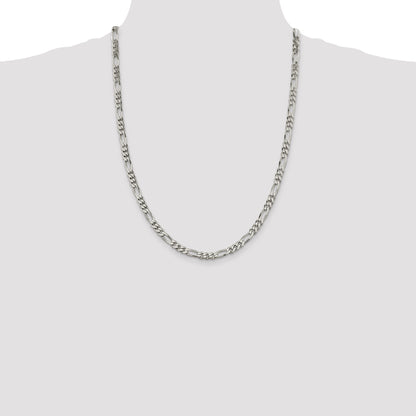 24 Inch Sterling Silver 5.5mm Figaro Chain
