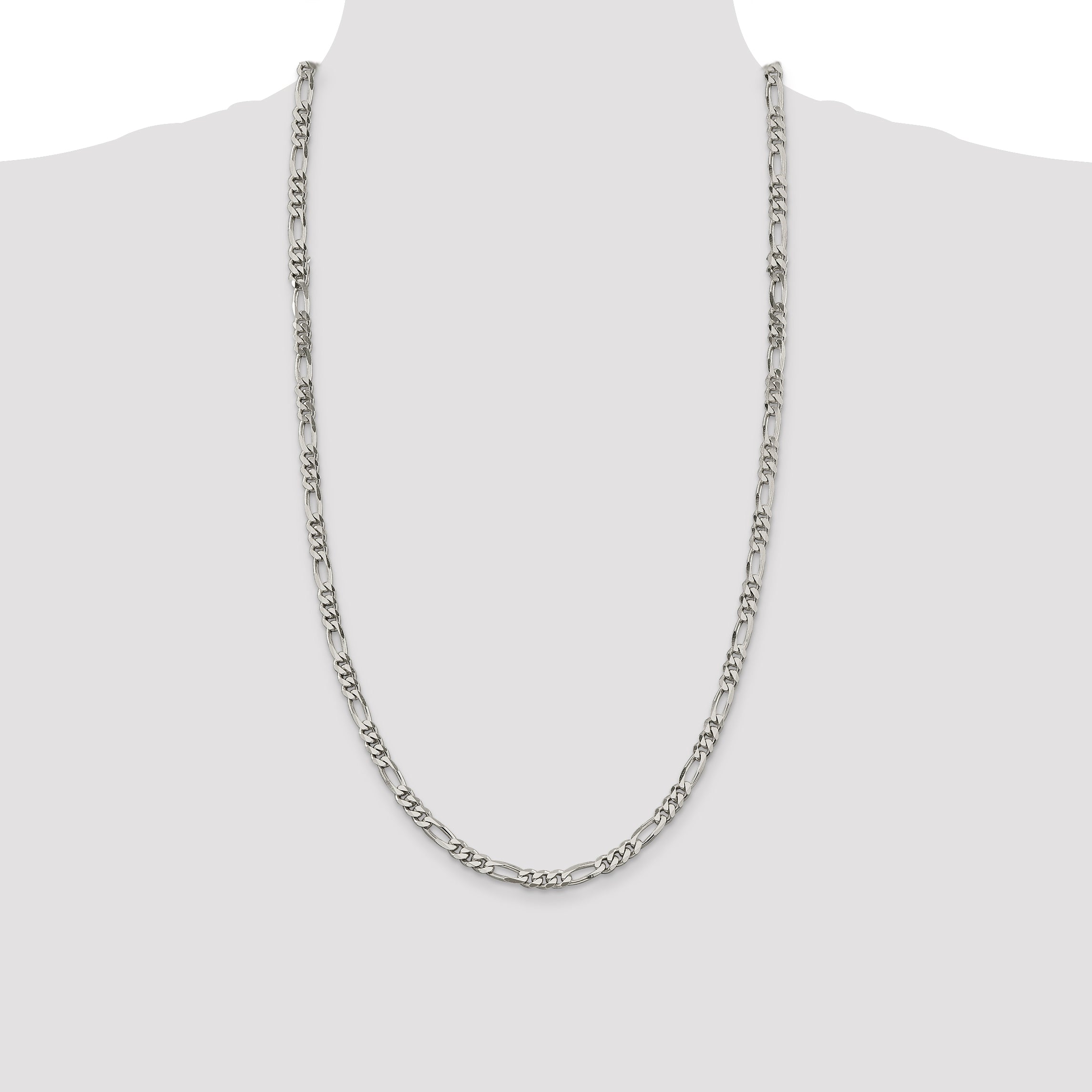 28 Inch Sterling Silver 5.5mm Figaro Chain