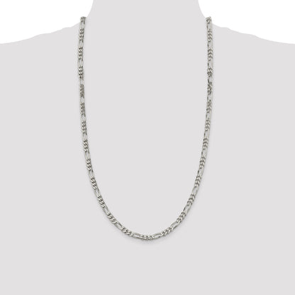 28 Inch Sterling Silver 5.5mm Figaro Chain