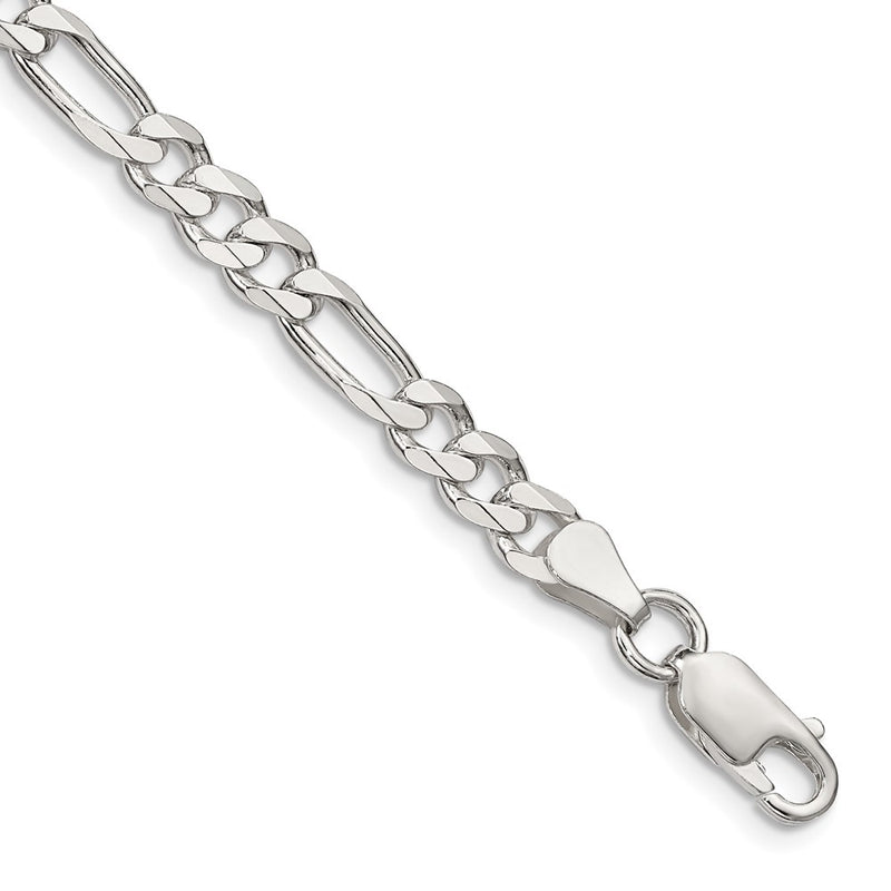 8 Inch Sterling Silver 5.5mm Figaro Chain Bracelet