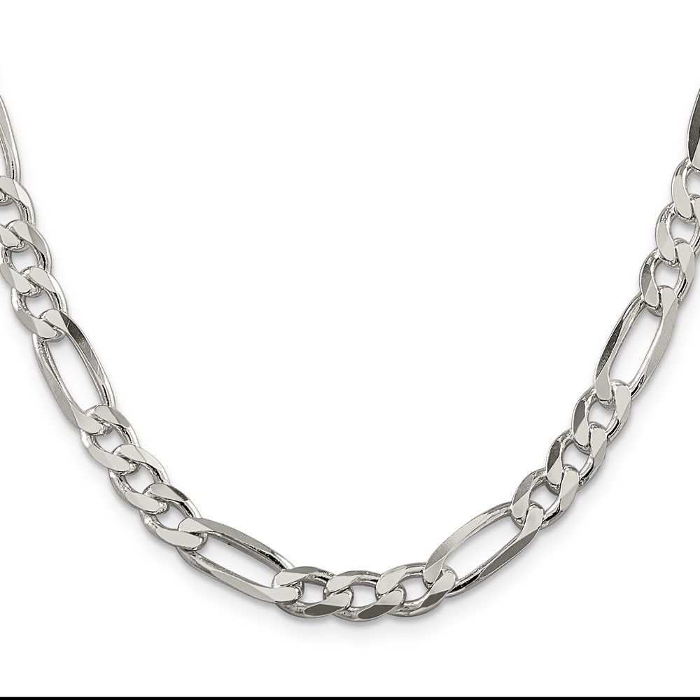 36 Inch Sterling Silver 6.75mm Figaro Chain Necklace